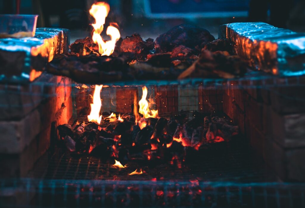charcoal on grill